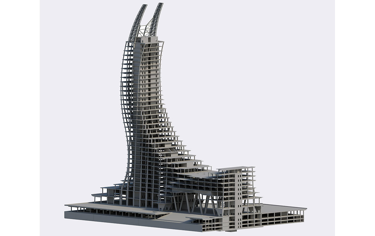 Modell des Lusail Katara Hotels
