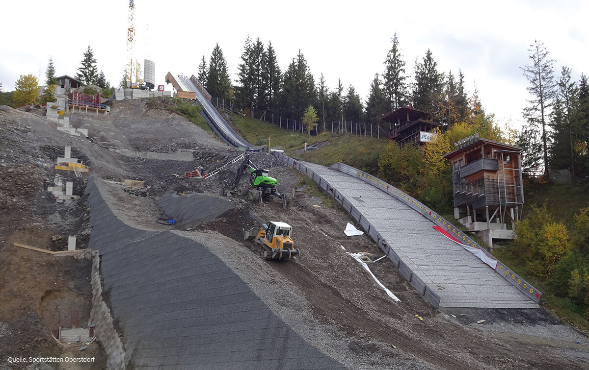 Skisprungschanze Oberstdorf in der Bauphase