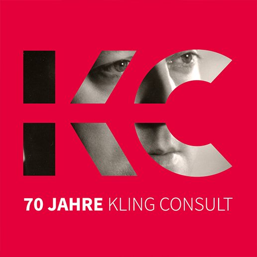 Grafik mit Karl Kling, der duch das KC-Logo blickt